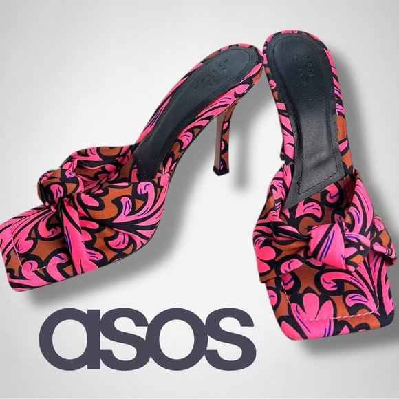 ASOS DESIGN Nadina knotted high heeled mules Sz 9 - Picture 1 of 13